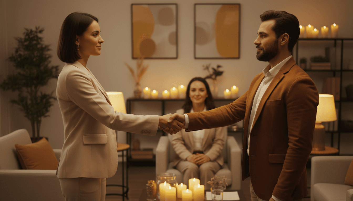 Two people reaching agreement with respect and civility